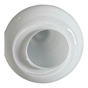 Henry Dean Belgium Signed Hand Blown Art Glass Vase Cream White 6”
