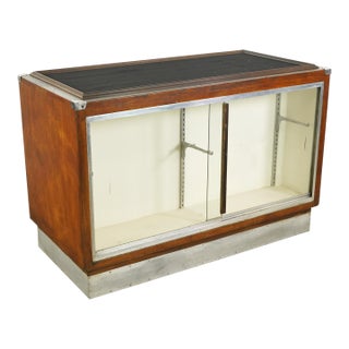 Vintage European Glass Front Store Display Storage Case Counter For Sale