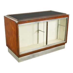 Vintage European Glass Front Store Display Storage Case Counter