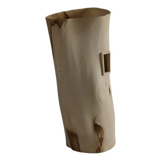 Through the Window Vase in Fig Tree Wood by Yann Marot For Sale