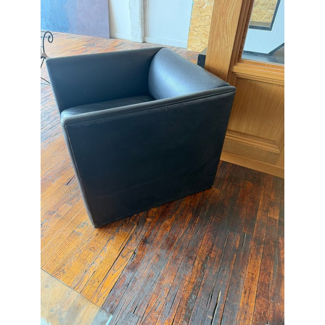 Black Gary Lee for Niedermeier Black Leather Architectural Armchair, Mid-1990s For Sale - Image 8 of 13