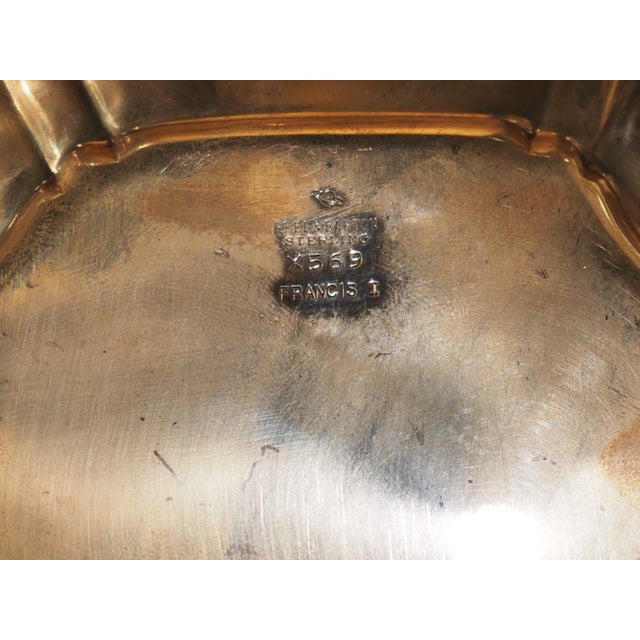 Pair of Scalloped Sterling Silver Platters With Repousse Fruit Motifs For Sale - Image 12 of 13