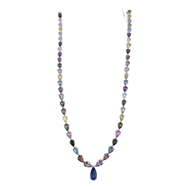 62.20 Ct Natural No Heat Sapphire Necklace For Sale