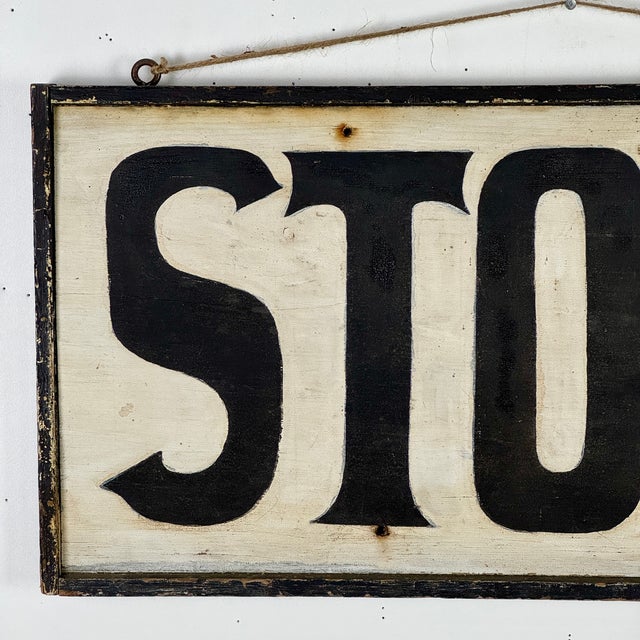 American Late 19th Century Antique Hand Painted Bold "Store" Wood Trade Sign For Sale - Image 3 of 15