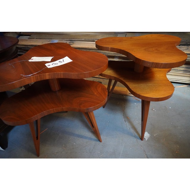 Pair of Mid-Century Three Leaf Clover / Cloud Side Tables For Sale - Image 16 of 18