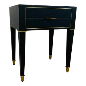 Bungalow 5 Modern Black Leather Hunter Side Table