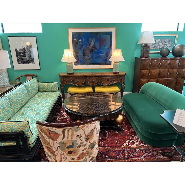 Textile 1970s Emerald Green Upholstered Settee by Paul Evans for Directional For Sale - Image 7 of 8