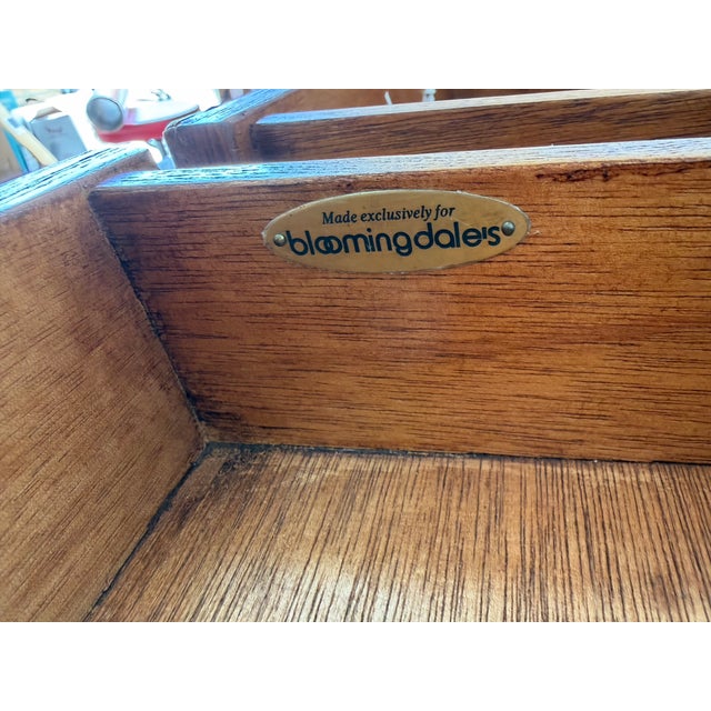 Vintage British Colonial Style Faux Bamboo & Cane Pagoda Desk With Matching Chair For Sale - Image 9 of 12