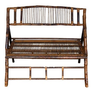 Tortoiseshell Bamboo Bench For Sale