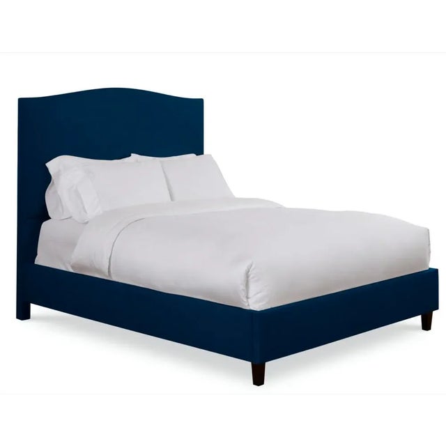 Modern Hazel California King Headboard, Navy Velvet For Sale - Image 3 of 5