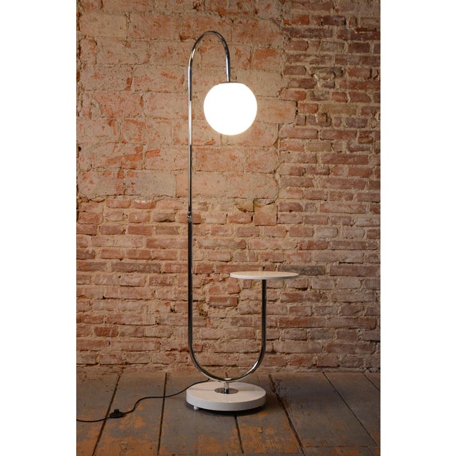Bauhaus Czech Chrome Floor Lamp attributed to J. Halabala for Up Závody, 1930s For Sale - Image 12 of 13