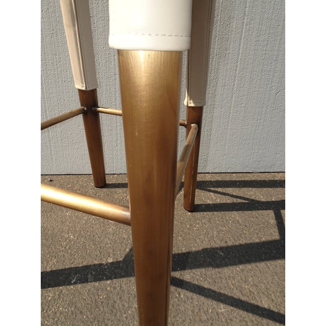 Pedrali Tan Leather Contemporary Bar Stool For Sale - Image 10 of 12