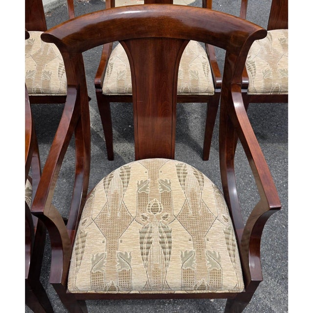 Late 20th Century Stickley Cherry Klismos Regency Style Dining Chairs, Set of 6 With Two Armchairs For Sale - Image 13 of 15