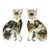 Pair of Staffordshire Pottery Seated Calico Cats For Sale