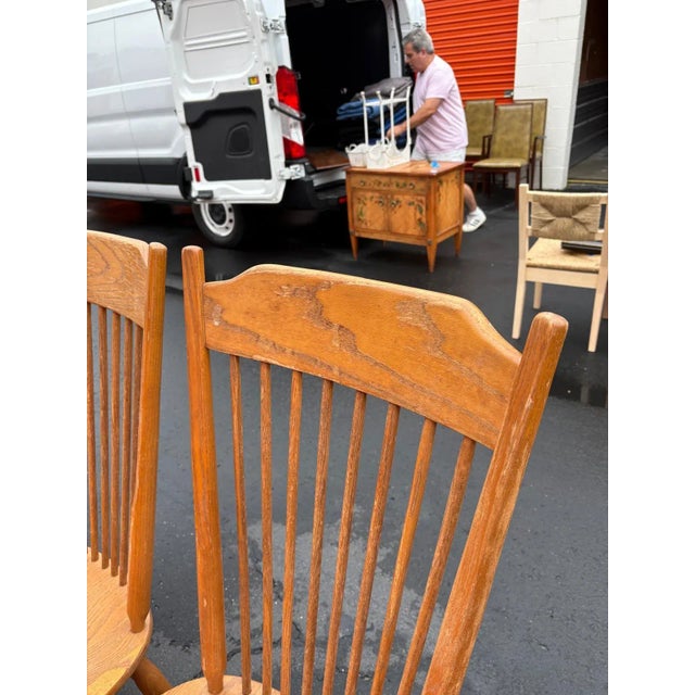 Set of 4 Vintage Virginia House Solid Wood Dining Chairs For Sale - Image 4 of 7