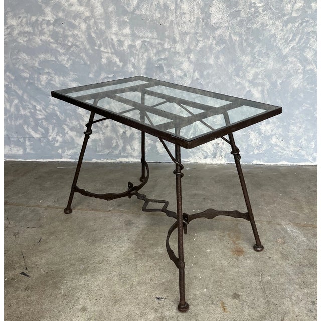 French Hand Crafted Iron End Table For Sale - Image 4 of 13