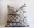 Vintage Batik Accent Pillow Charcoal and Natural Linen For Sale In Los Angeles - Image 6 of 6
