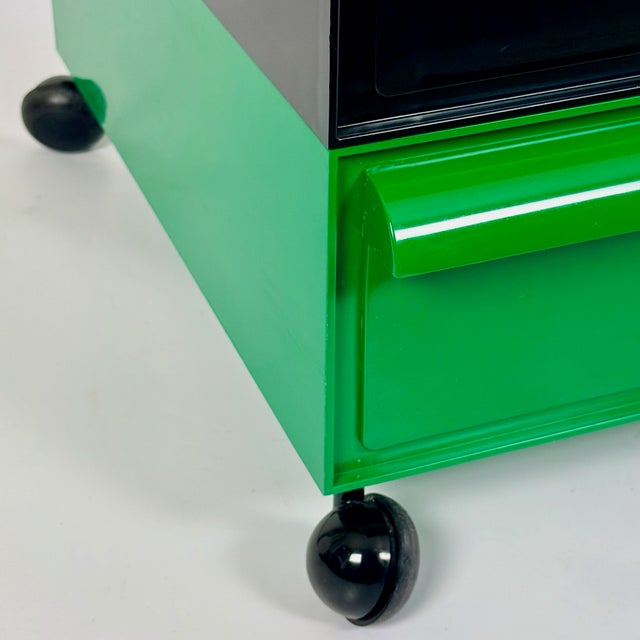 Black Chest of Drawers in Black and Green by Simon Fussell for Kartell, Italy, 1970s For Sale - Image 8 of 12