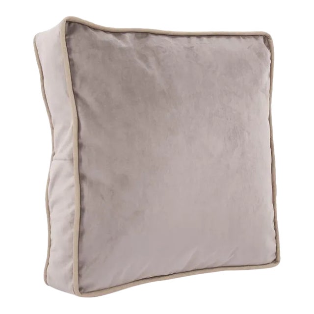 Kenneth Ludwig Chicago Square Gusseted Velvet Pillow With Contrast Welt For Sale