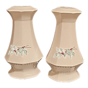 Vintage Nikko Porcelain Christmas Holly Salt Pepper Shakers