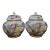 Pair of Chinese Famille Rose Porcelain Covered Jars With Peach & Finger Citron Motif For Sale