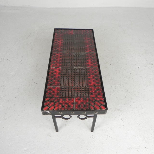 Mid-Century Brutalist Tile Table with 10 Tiles and Steel Frame, 1960s For Sale - Image 12 of 18