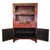 Chinoiserie Antique Chinese Red Lacquer Scholar Cabinet With Carved Fretwork, 75.5", Late Qin G / Early Republic For Sale - Image 3 of 18