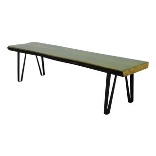 Handmade Green Epoxy Fusion Bench, 1990s For Sale