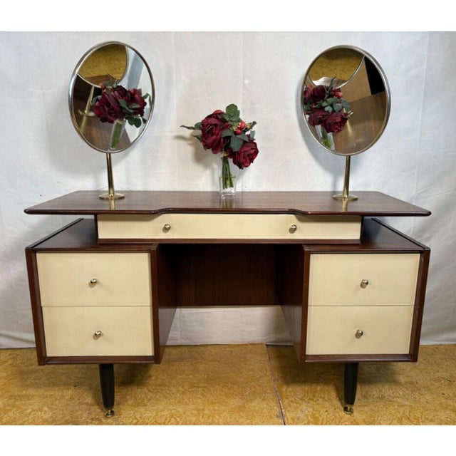 Vintage Teak Dressing Table from G-Plan, 1950, in Restored conditions. Designed 1950 to 1959 This piece has an attribution...