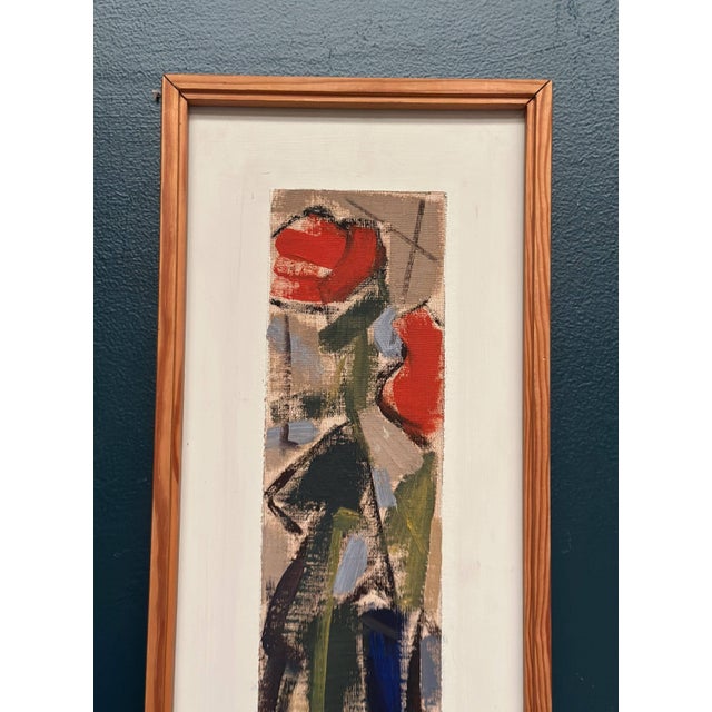 Original Vintage Swedish Oil on Panel – “Blossoms” by Gösta Falck – Signed – Framed – 62 × 25 cm (24.4" × 9.8") incl....