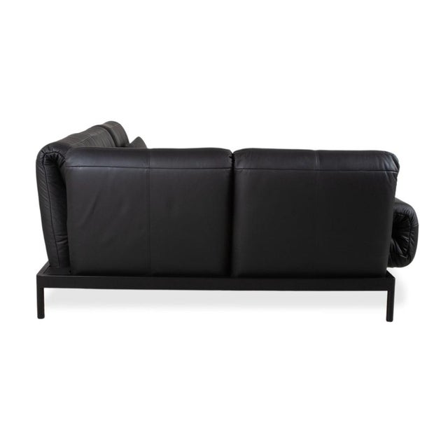 Plura Leather Corner Sofa in Black from Rolf Benz For Sale - Image 16 of 18