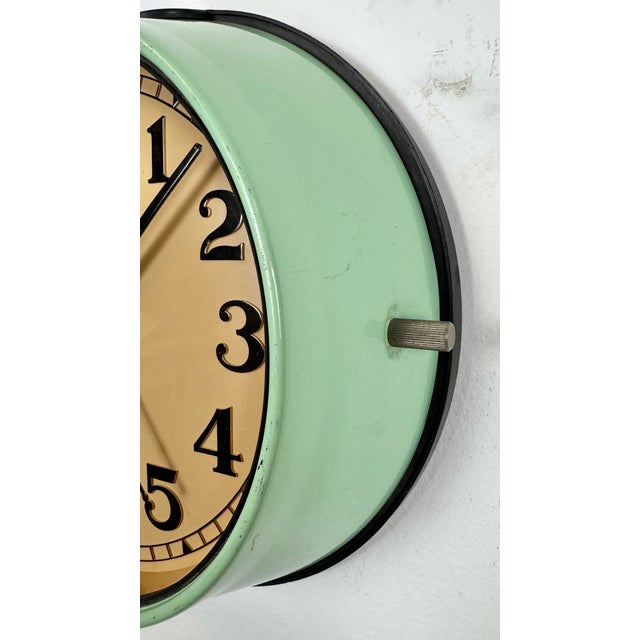 Glass Vintage Green Ships Wall Clock from Seiko, 1970s For Sale - Image 7 of 18