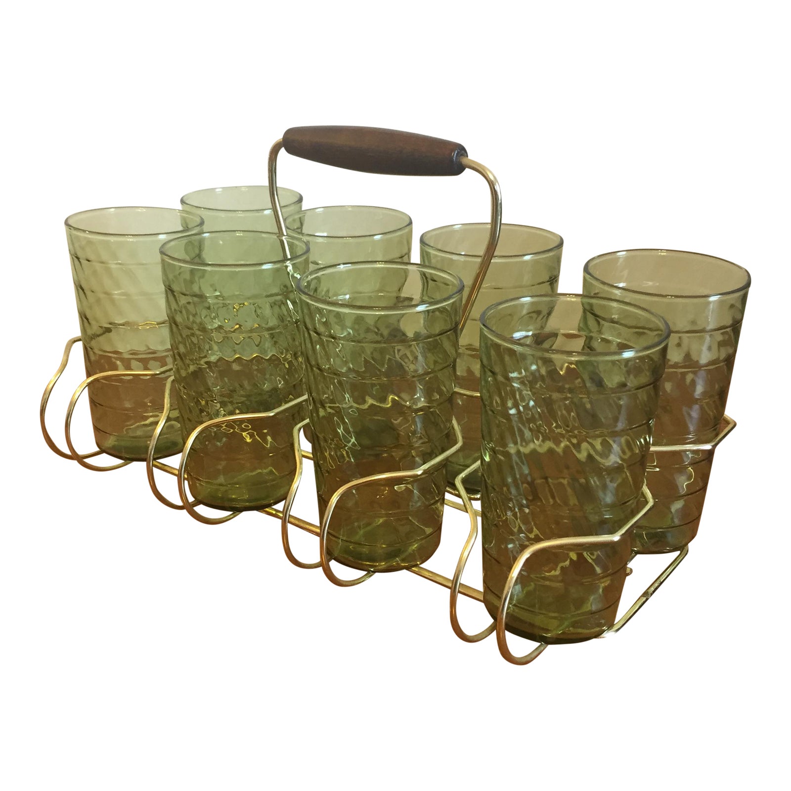 MidCentury Modern Drink Caddy Glasses Set of 8 Chairish