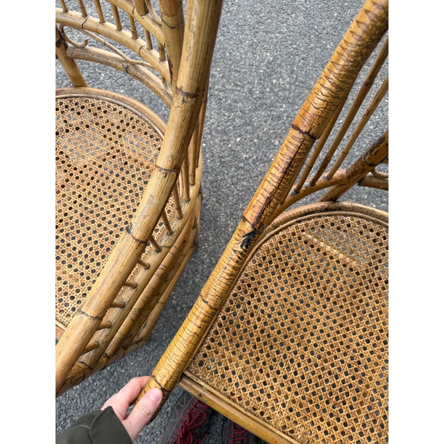 Chinoiserie 1970s Pair of Fancy Brighton Pavilion Arm Chairs Bamboo For Sale - Image 3 of 8