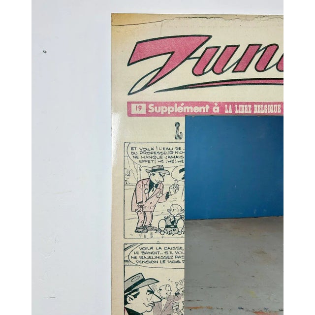 1970s Large Pop Art Style Illustrated Wall Mirror, 1960s-1970s For Sale - Image 5 of 6