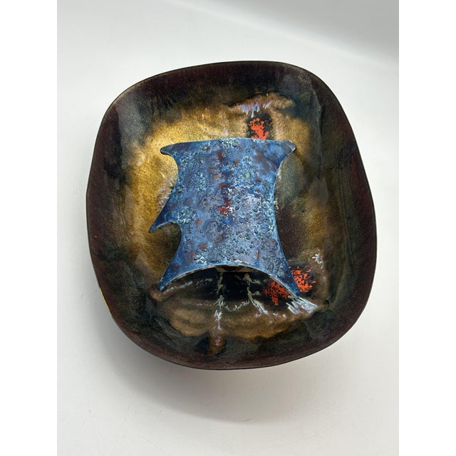 1960s Vintage Enamelled Applique in Copper, 1960s For Sale - Image 5 of 10
