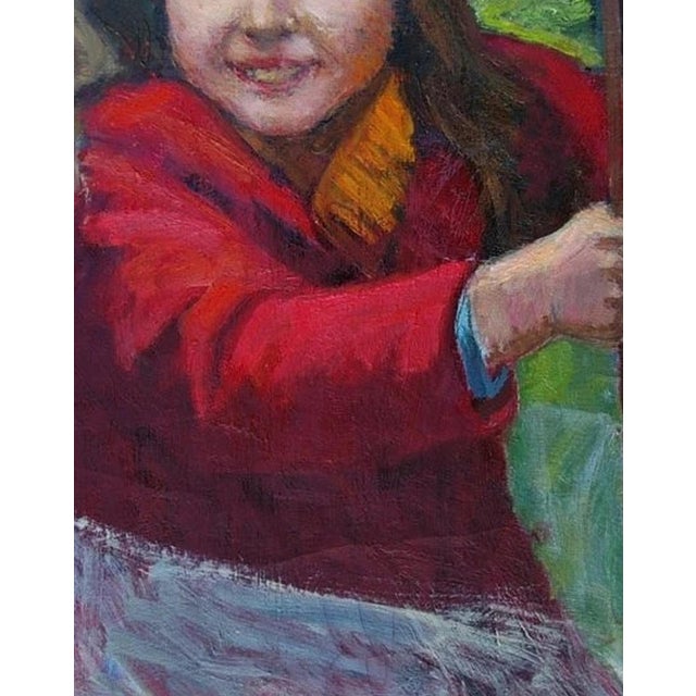 Oil Painting: Portrait of a Girl, Ukrainian Art (1973) 50-39 For Sale - Image 4 of 6