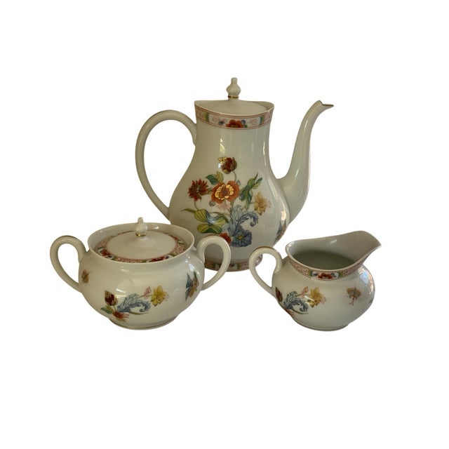 Ornamental & Decorative Materials Vintage Haviland Limoges Cathay Coffee Pot Creamer Sugar Set Made in France 1973-1991 For Sale - Image 7 of 12