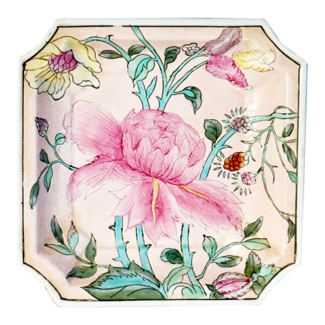 Vintage Hand-Crafted Porcelain Decorative Trinket Plate by HFP Macau For Sale