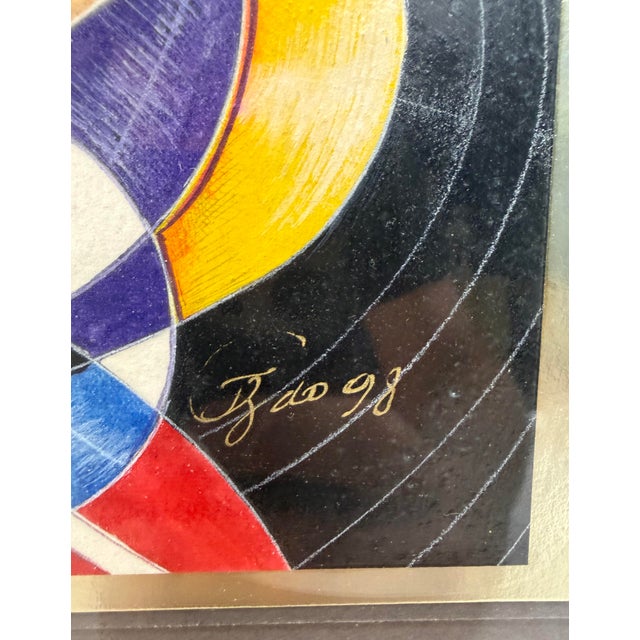 Original Juan Quevedo Pop Cubism Geometric Guitarist Music Mixed Media Painting For Sale - Image 11 of 18