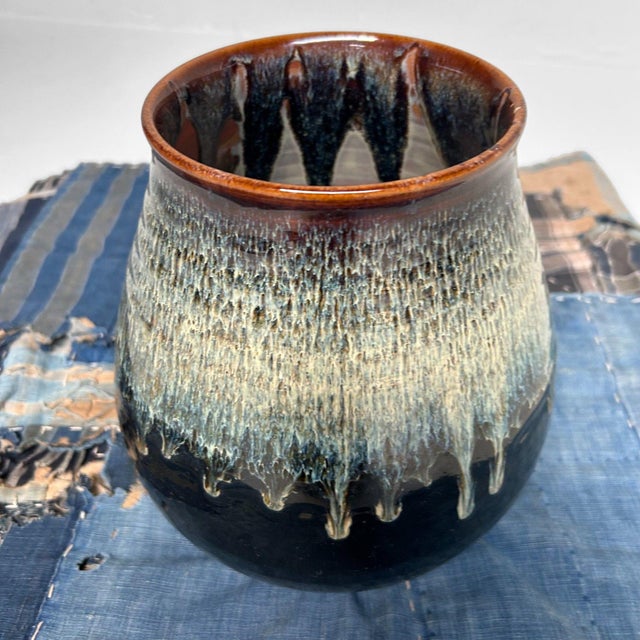 Ceramic Japanese Ikebana Flower Vase Koishiwara-Yaki, 1970s For Sale - Image 7 of 14