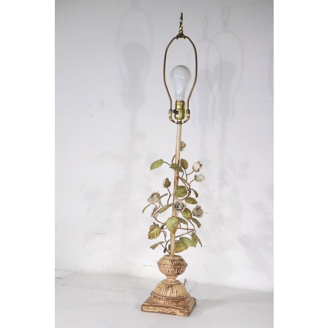 Mid 20th Century Safran & Gluckman Metal Foliate Table Lamp Made in Italy For Sale - Image 12 of 17