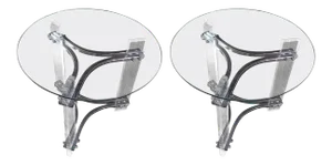 Mid-Century Modern Lucite, Chrome and Glass Side Tables - a Pair