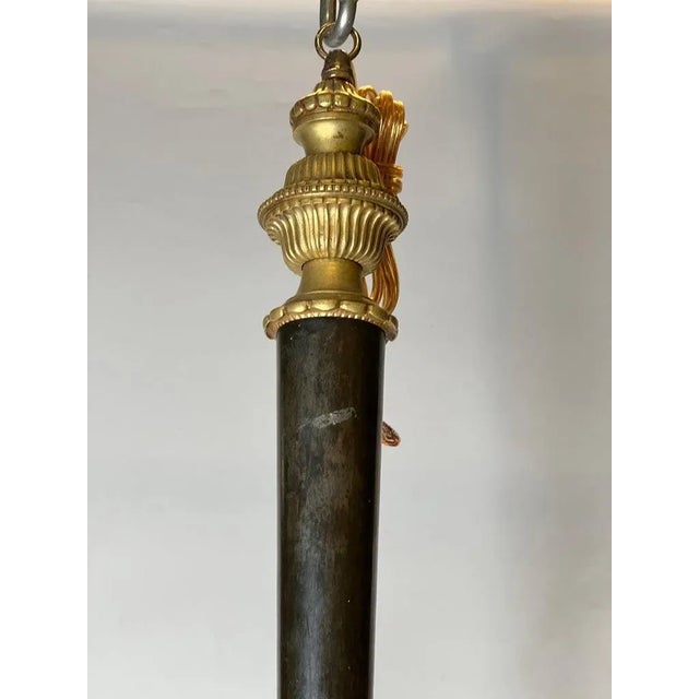 Petite Empire Style Patinated and Gilt Bronze Chandeliers - A Pair For Sale - Image 11 of 13