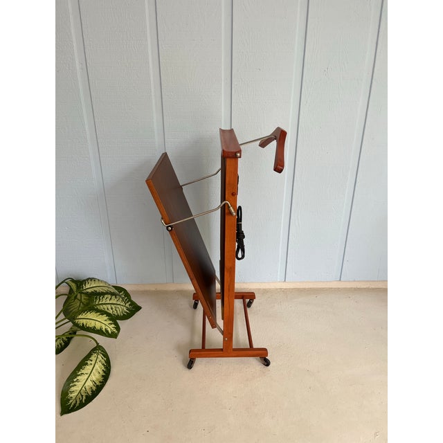 Fratelli Reguitti Electric Man's Valet-Italian Clothes Rack With Wheels-1960s Trouser Pants Press Rolling Stand For Sale - Image 12 of 12