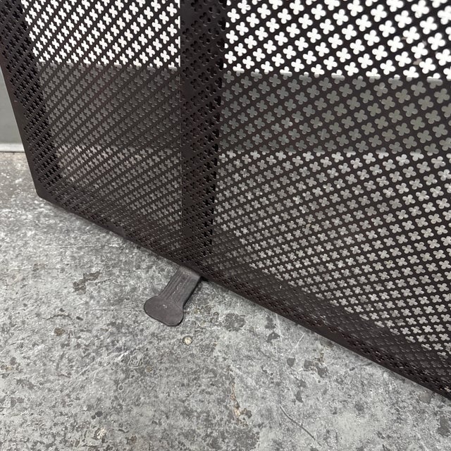 Quatrefoil Pierced Iron Fireplace Screen, Vintage For Sale - Image 11 of 12