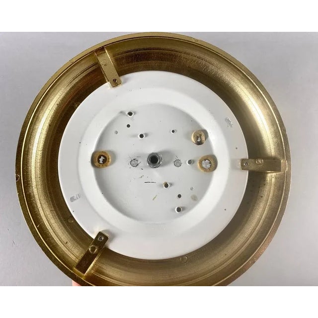 Metal Vintage Ceiling Lamp in Glass Shade & Gilt Bronze Fitting For Sale - Image 7 of 8