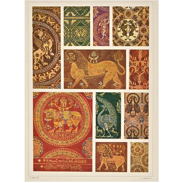Decorative Motifs - Byzantine Styles is a print on ivory-colored paper realized by Andrea Alessio in the early 20th...