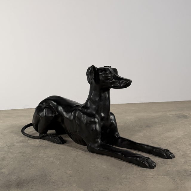 Art Deco Style Bronze Greyhound Sculpture, Whippet Dog Figure - 39” Long For Sale - Image 4 of 11