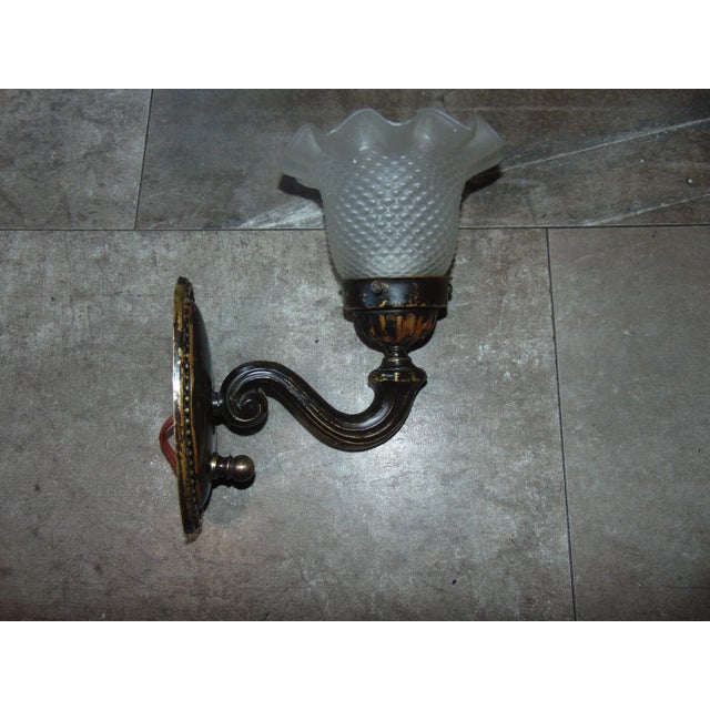 Art Nouveau Brass Wall Lamp For Sale - Image 10 of 11